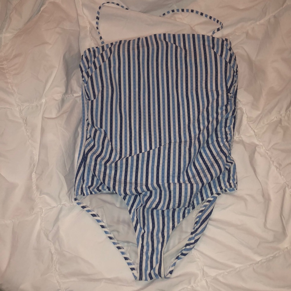 JCrew striped swimsuit